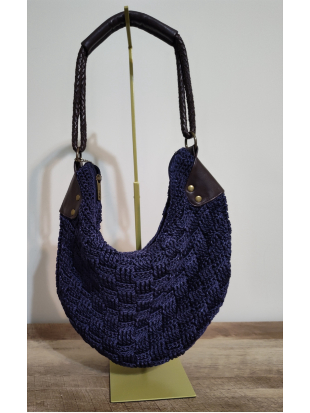 Women's The Sak Navy Blue & Brown Woven Hobo Bag One Size
